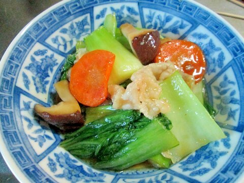 青梗菜と椎茸の中華炒め